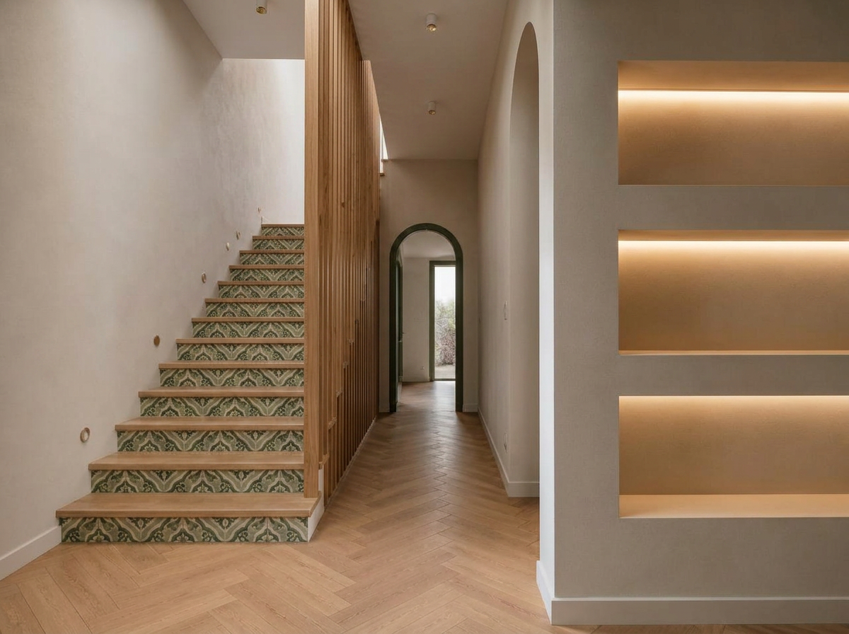Vue d'un intérieur élégant et aménagé